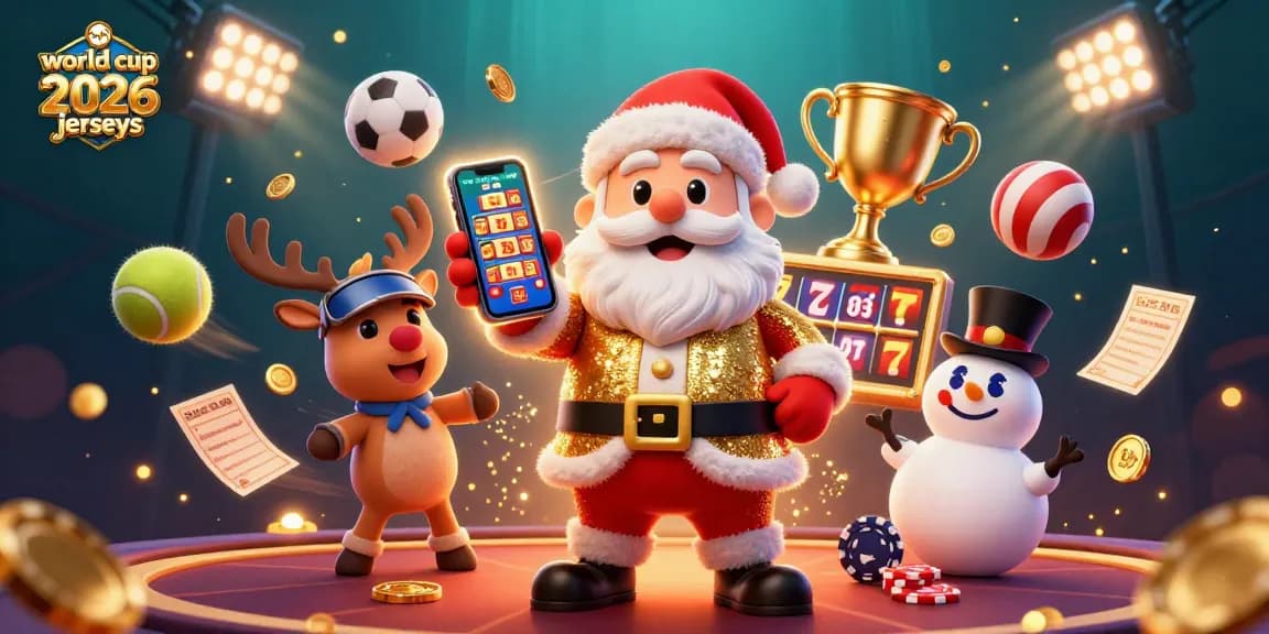 Win big with world cup 2026 jerseys in this vibrant casino-themed illustration.