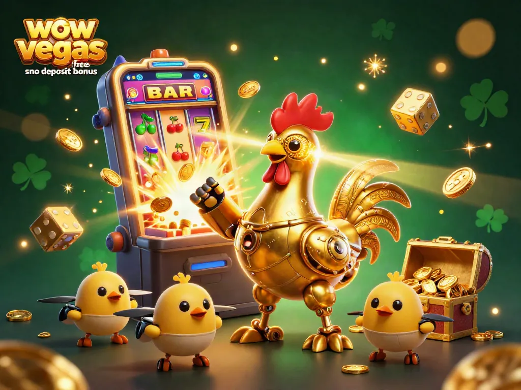Join the fun with wow vegas free sc no deposit bonus as the rooster robot and drone chicks burst into a colorful slot atmosphere!
