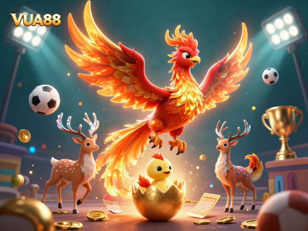 Experience the thrill of winning at VUA88 with an illustration showcasing a vibrant online casino scene.