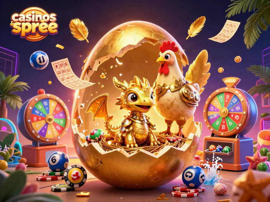 Experience thrilling gameplay at casinos like spree with a vibrant golden dragon revealing riches and prize elements.