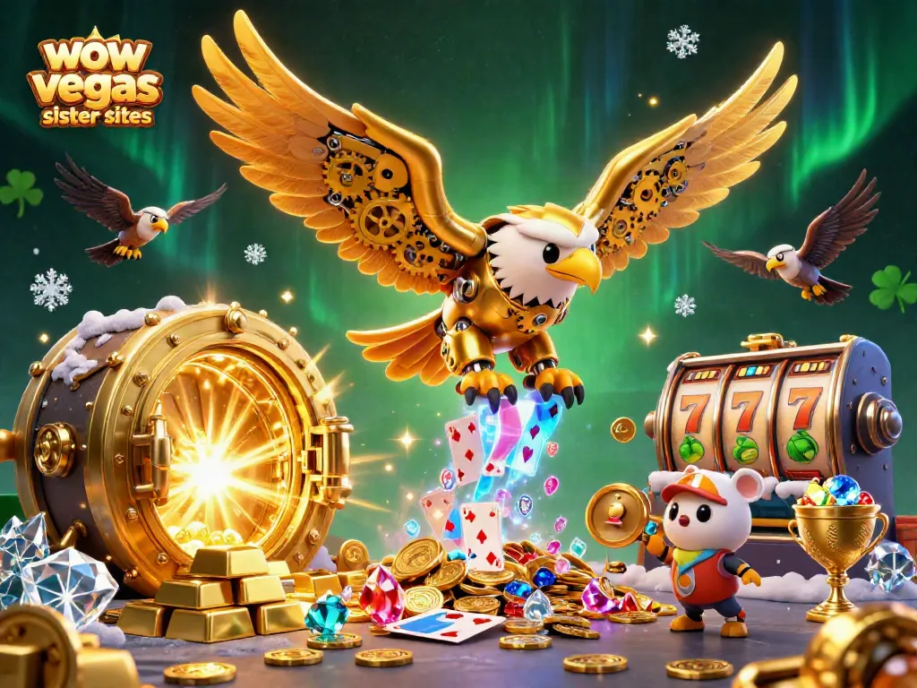 Win big with wow vegas sister sites featuring dynamic 3D casino illustrations and lively gaming elements.
