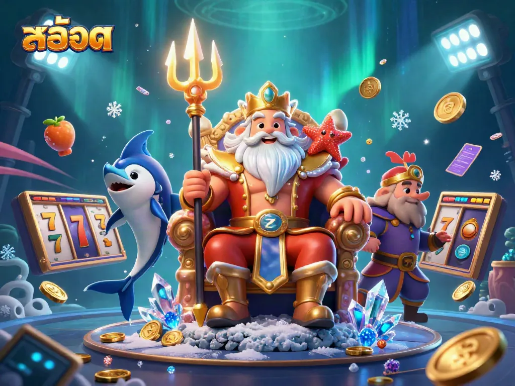 Feeling the excitement of สล็อต with Neptune and lucky symbols in a vibrant underwater scene.