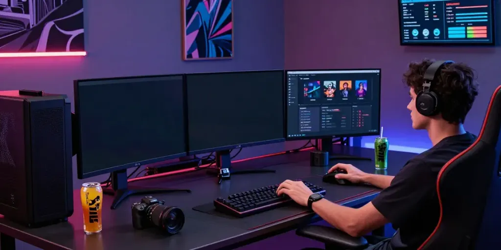 Singatoto gaming setup showcasing vibrant interface and user engagement in a modern atmosphere.