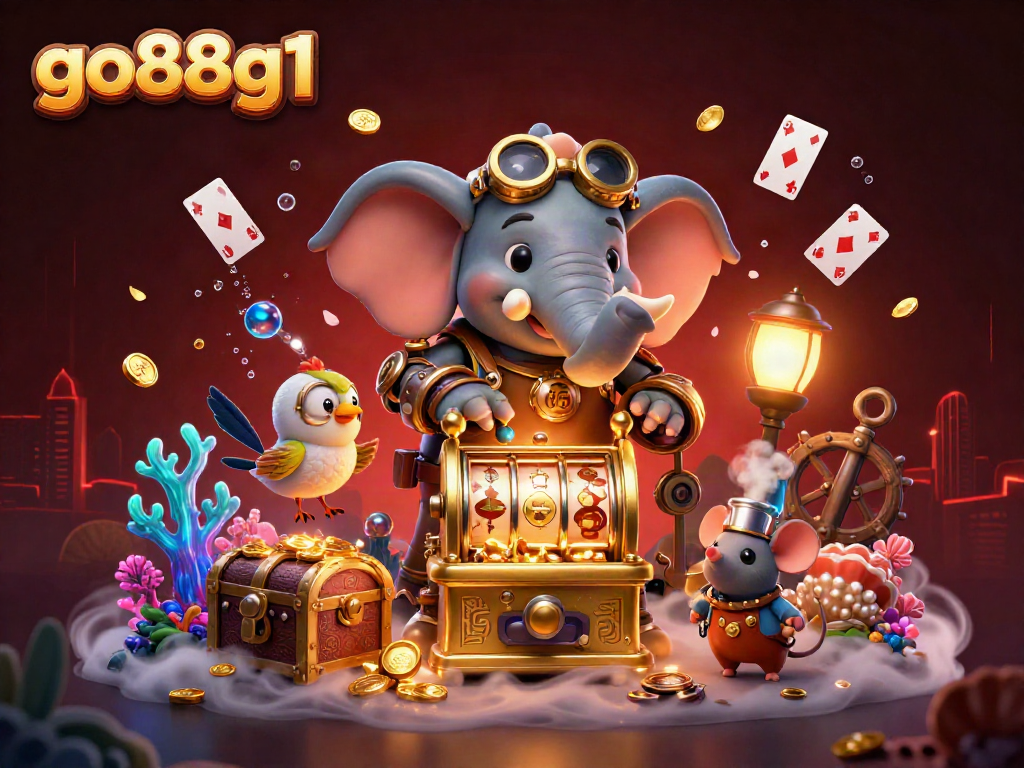 Experience thrilling gameplay at go88g1 with a dynamic steampunk-inspired slot scene full of treasure and excitement.