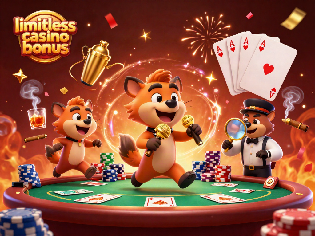 Experience the limitless casino bonus as hyenas enjoy a vibrant comedy casino scene full of games.