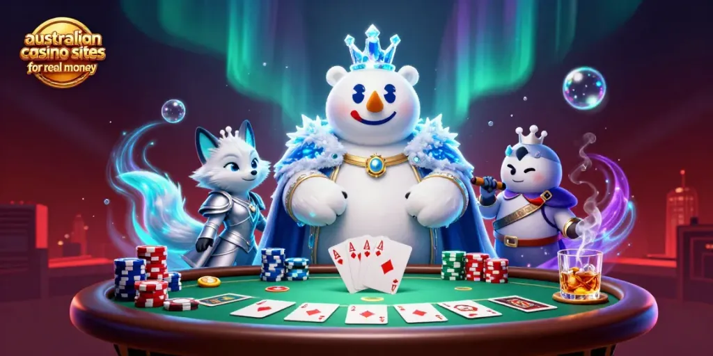 Play and win at australian casino sites for real money with the Ice King and his companion.