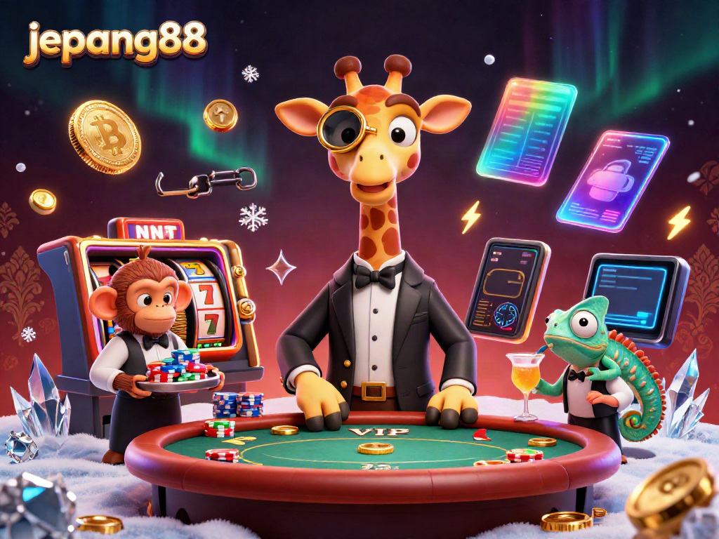 Experience the thrilling atmosphere of jepang88 with a vibrant 3D casino scene featuring exciting slot elements.