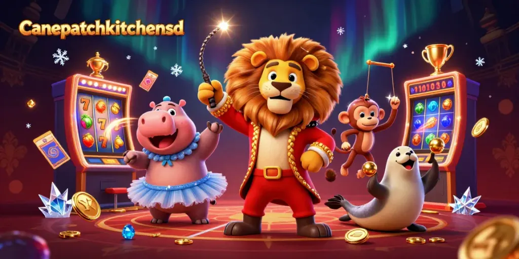 Engage with dynamic casino gameplay at canepatchkitchensd, featuring vibrant slots and lively characters.