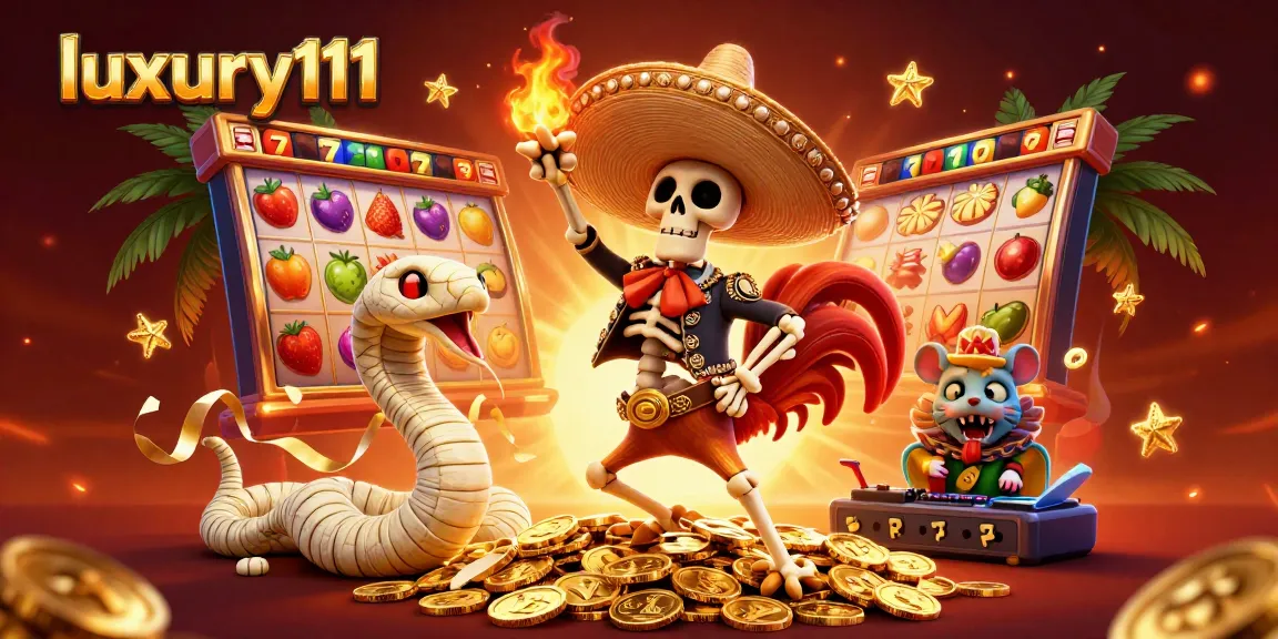 Experience exhilarating wins at luxury111 with a vibrant scene full of slot game excitement and rich casino elements.