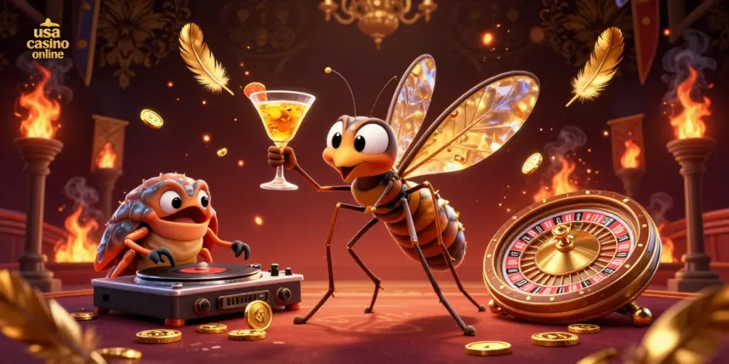 Experience the excitement of usa casino online with vibrant characters and rich gambling elements.