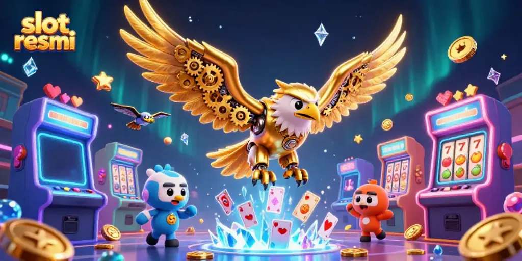 Experience exciting gaming action with slot resmi in a vibrant casino scene.