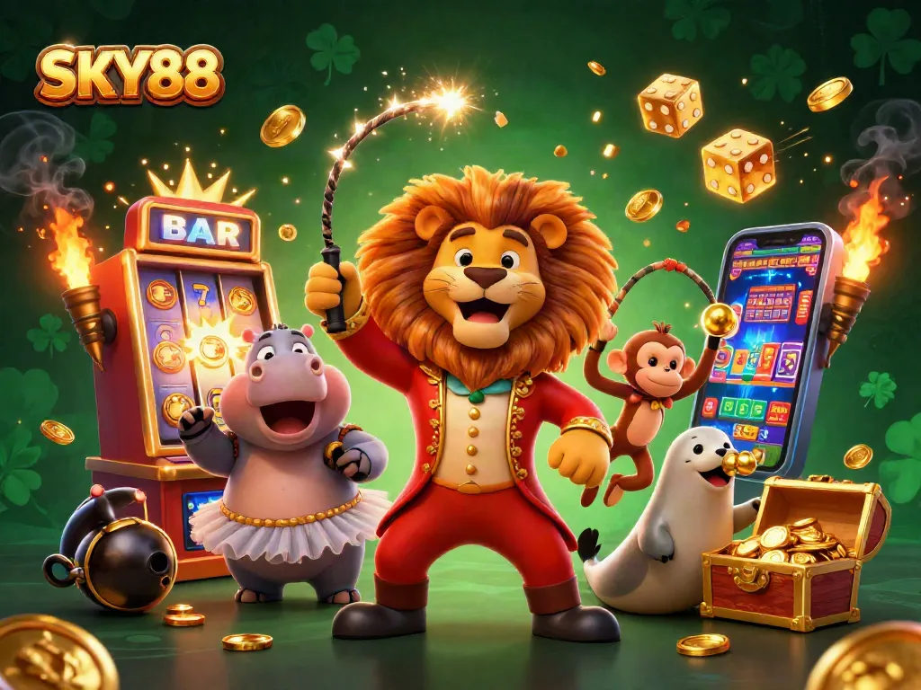 Engage with SKY88's vibrant world of excitement and rewards featuring lively casino elements.