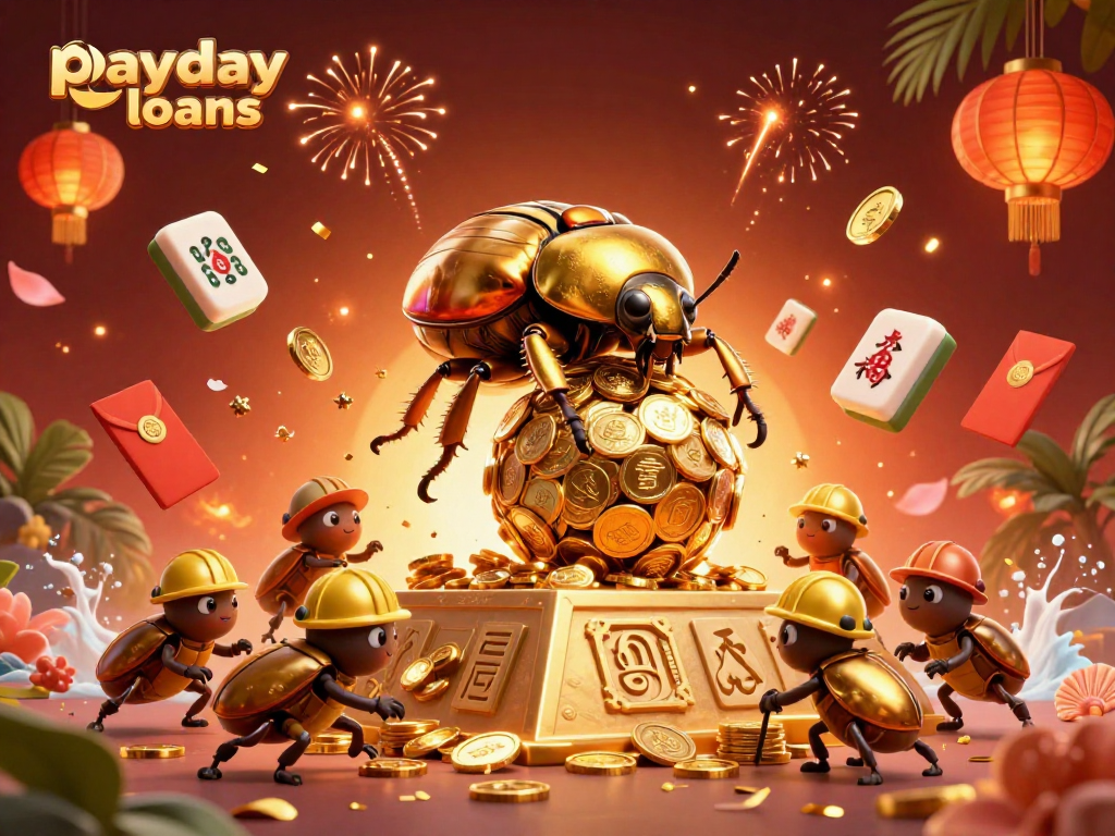 Engage with payday loans through vibrant casino-themed 3D illustration depicting dynamic action.