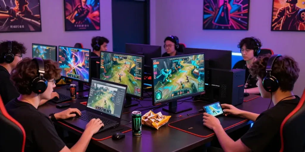 Players enjoying bos88 games in an engaging online gaming community setting with vibrant visuals.