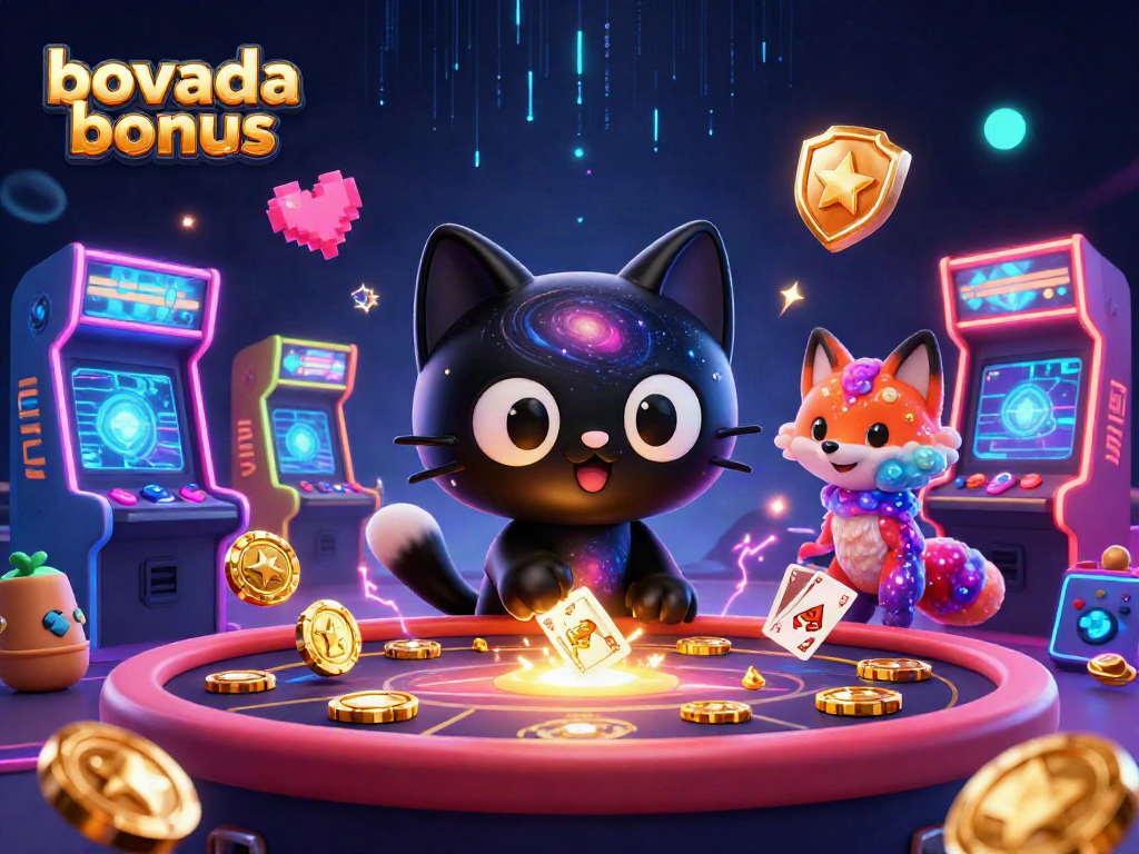 Engage with Bovada bonus offers while enjoying cosmic gaming action in this vibrant illustration.