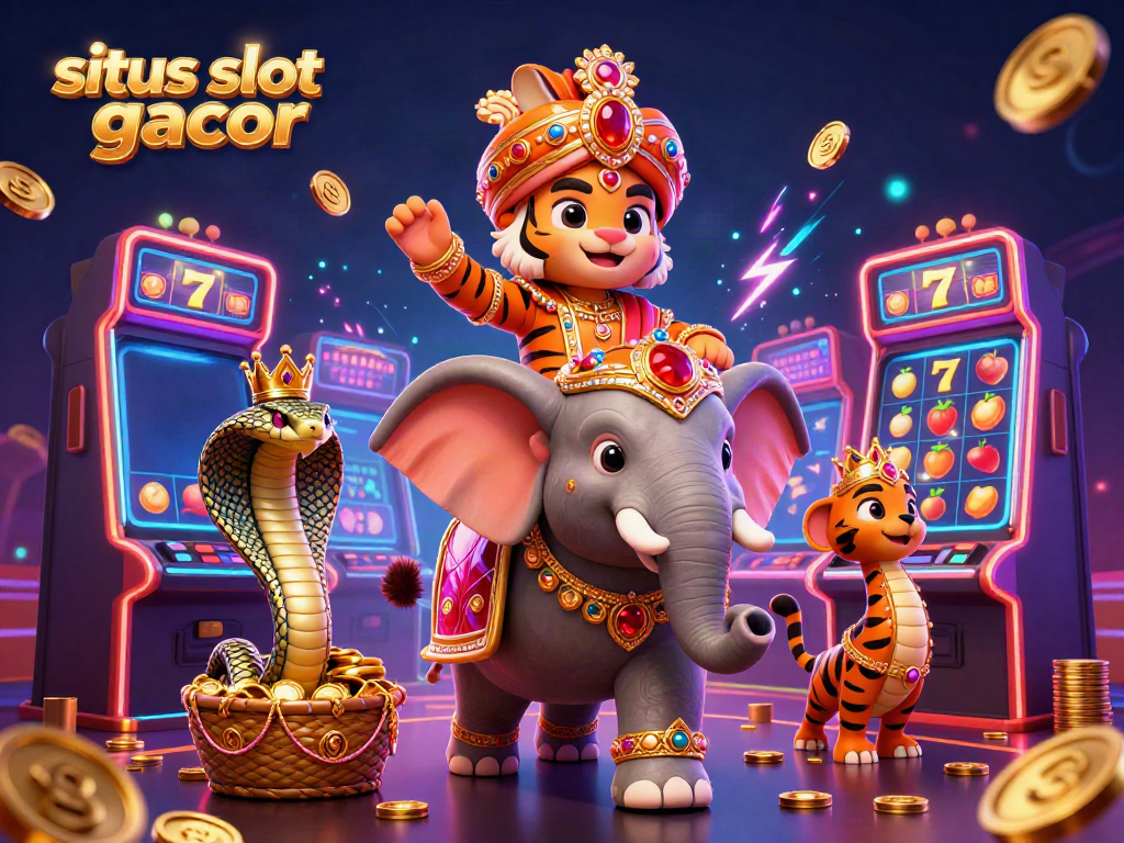 Menangkan jackpot dengan situs slot gacor dalam ilustrasi kasino 3D yang menawan.