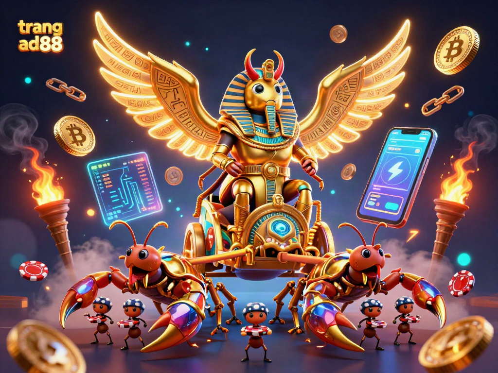 Play thrilling games with trang ad88 featuring a golden beetle and dynamic NFT elements.