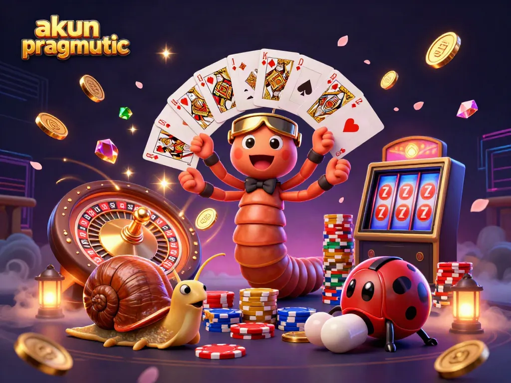 Experience the excitement of akun pragmatic in this vibrant 3D casino scene showcasing engaging characters and dynamic game elements.