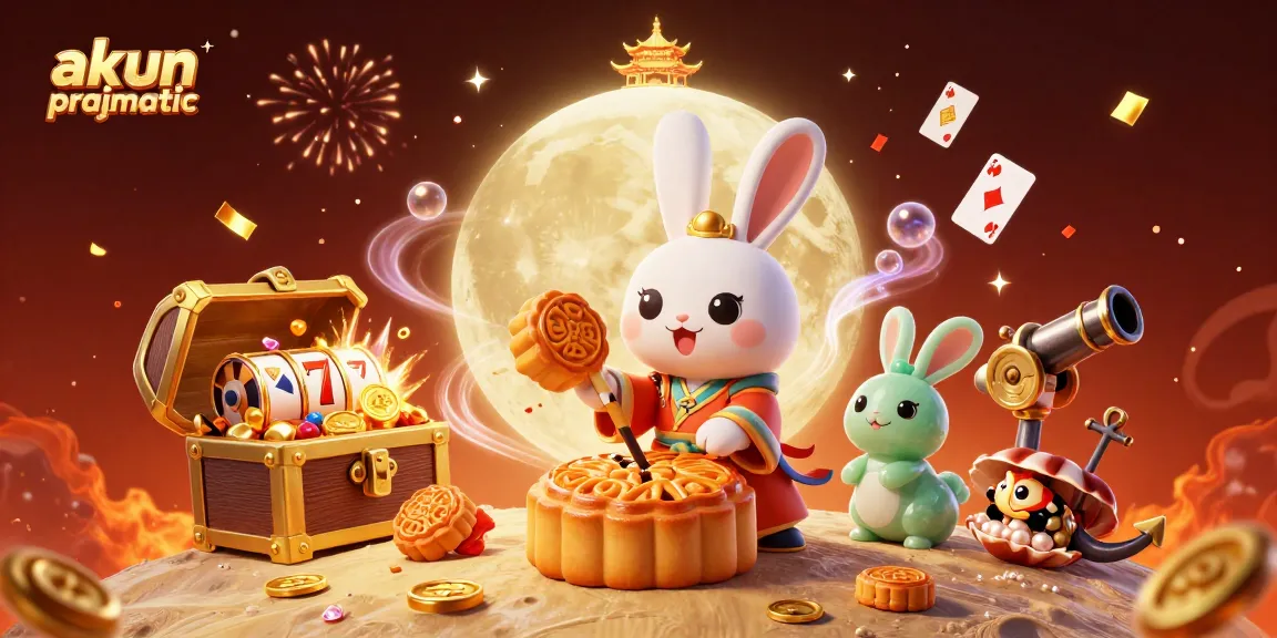 Experience thrilling gameplay with akun pragmatic featuring a 3D moon rabbit, lucky 7s, and vibrant casino elements.